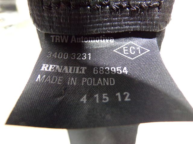Ceinture arrière gauche