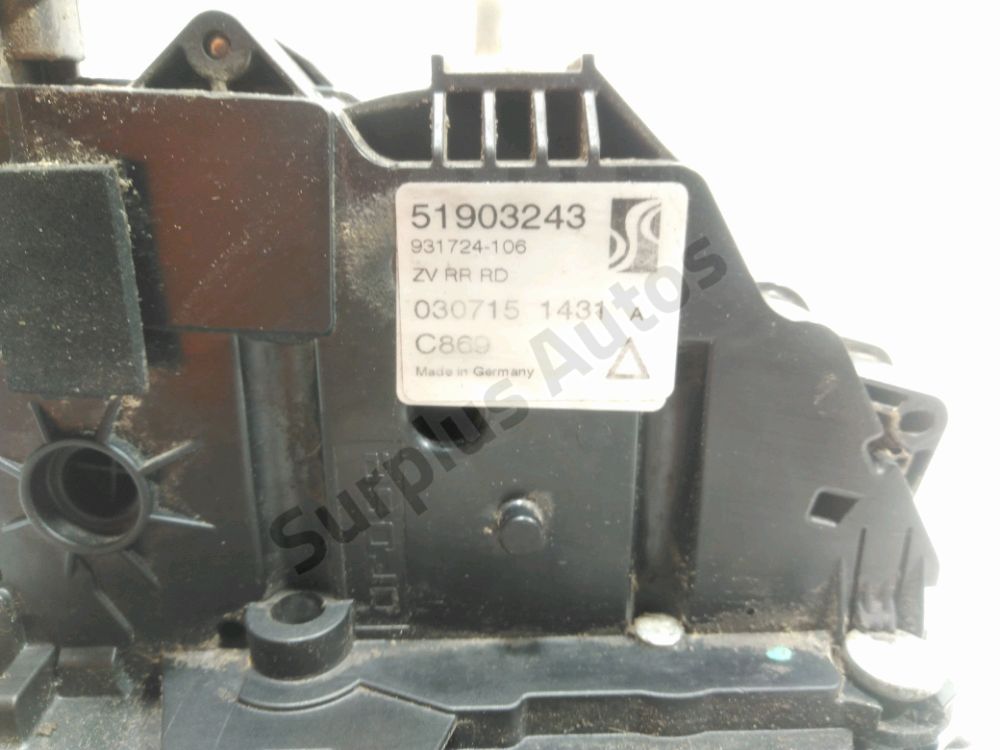 Serrure de porte arrière droite