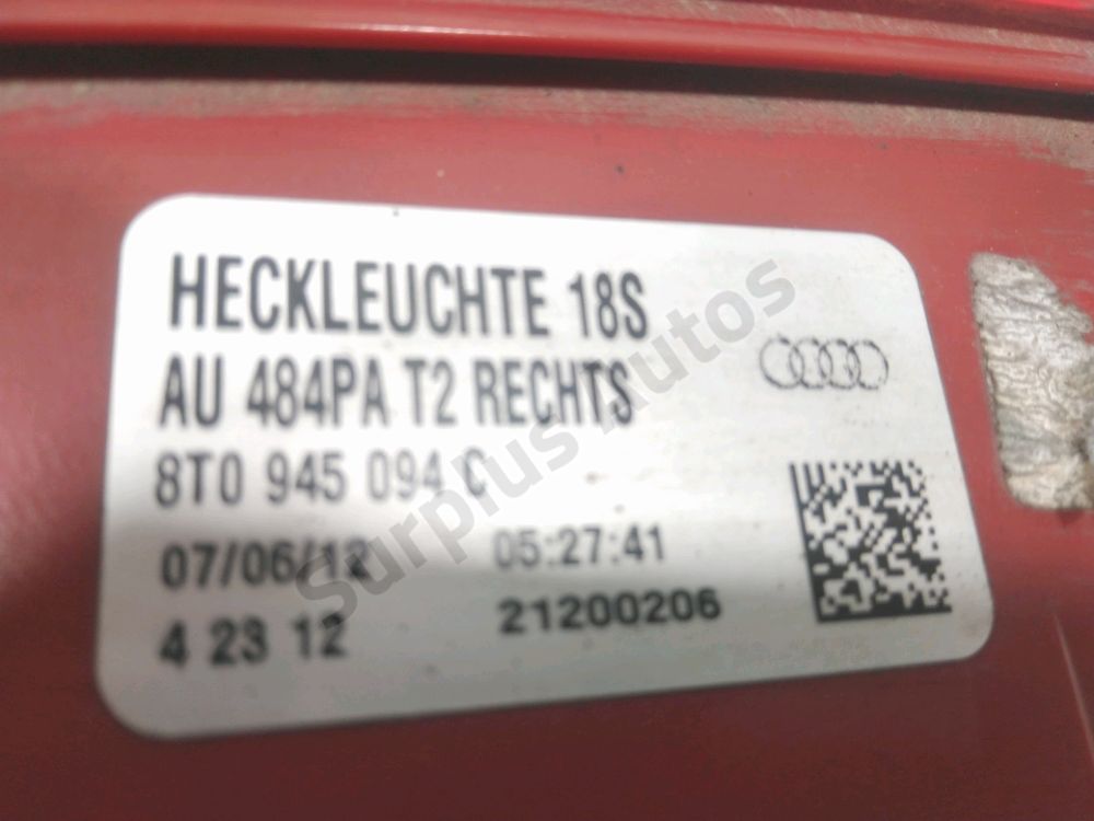 Feu arrière intérieur droit