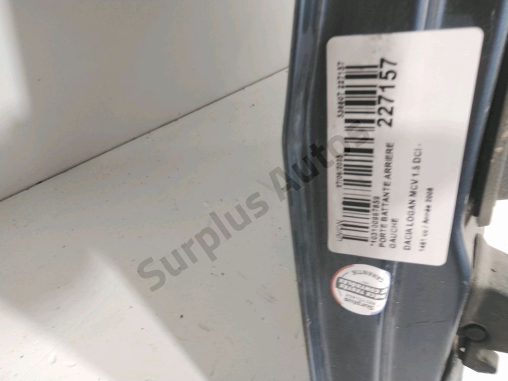 Porte battante arrière gauche