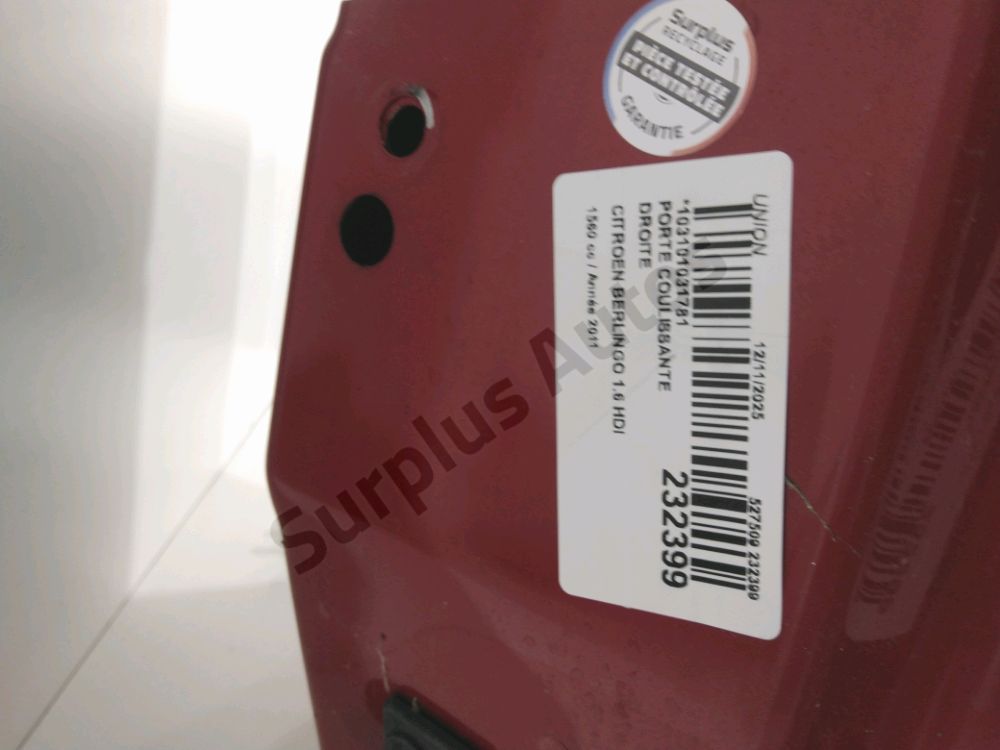 Porte coulissante droite