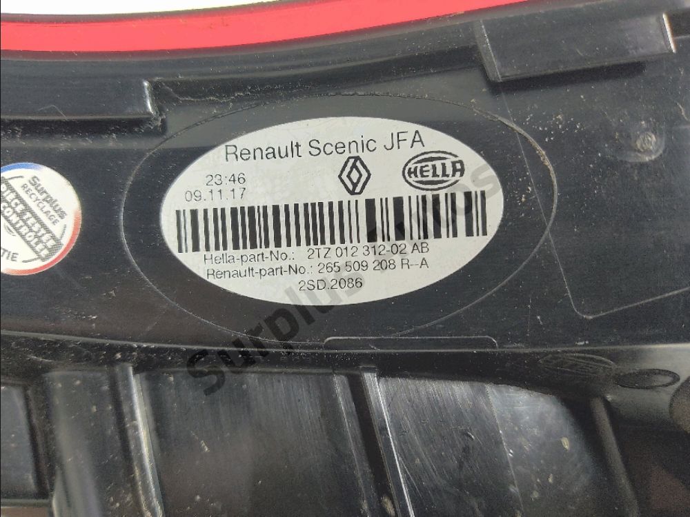 Feu arrière intérieur droit