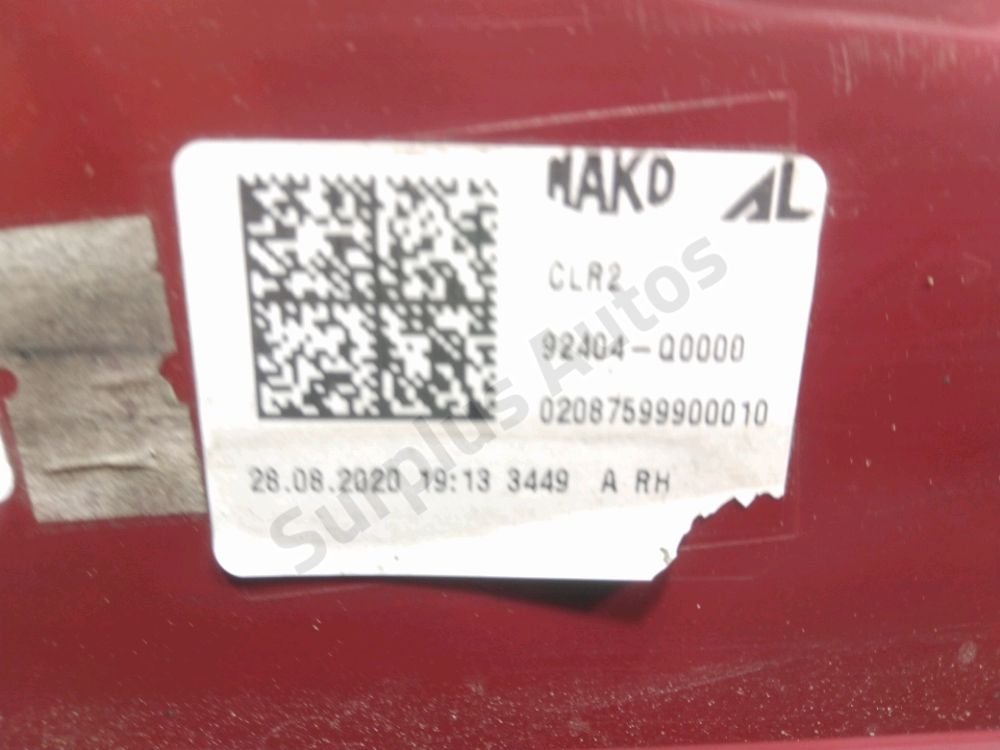 Feu arrière intérieur droit