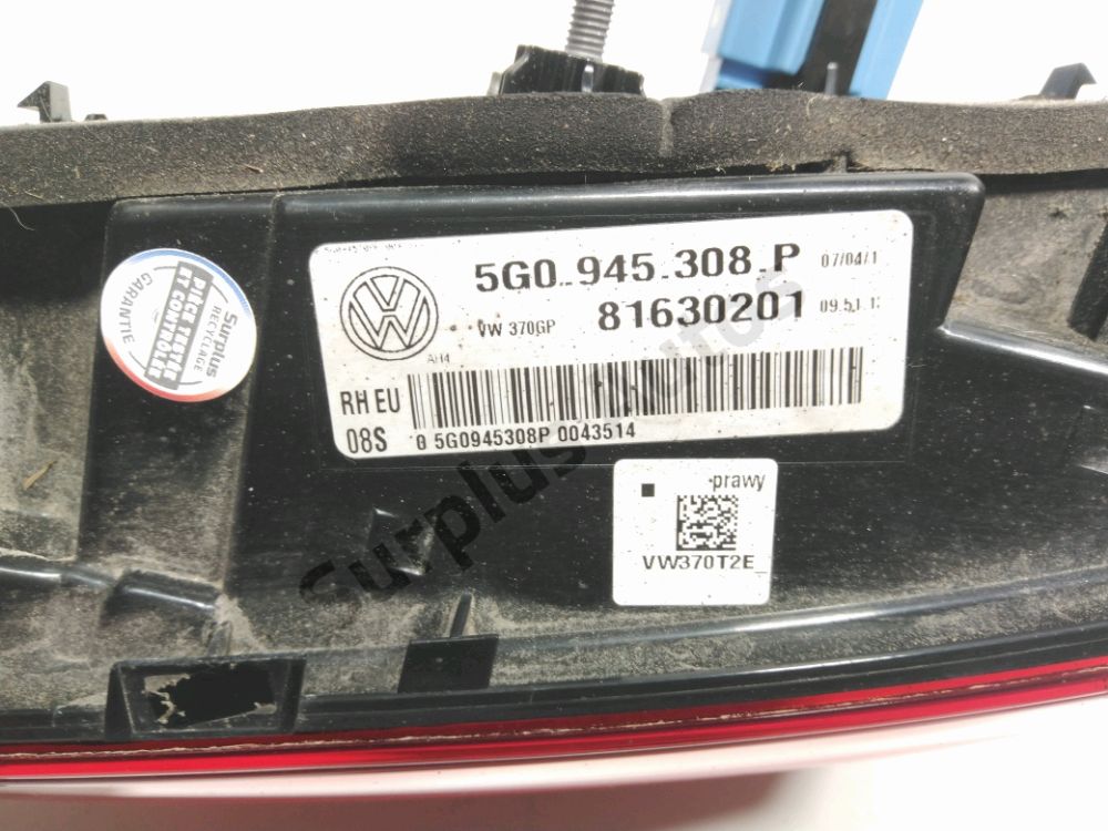 Feu arrière intérieur droit