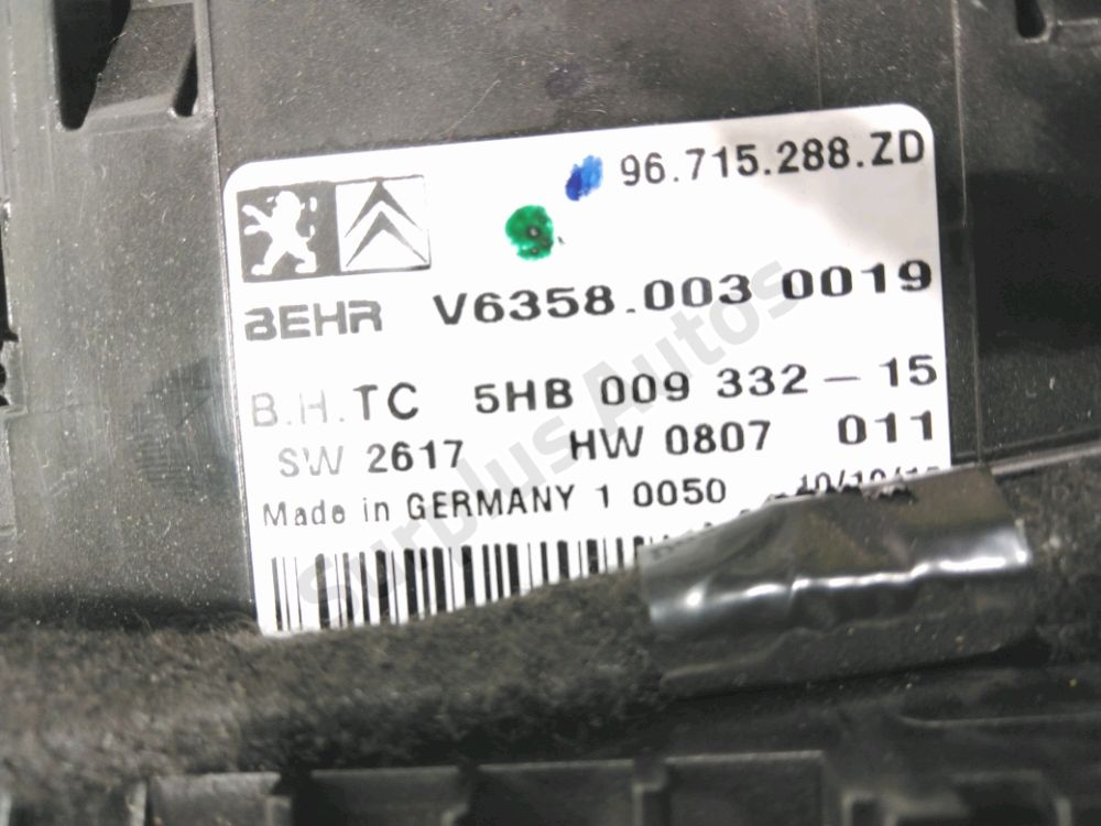 Commande de chauffage