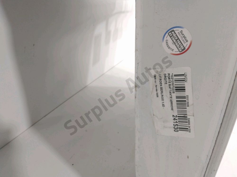 Porte battante arrière droite