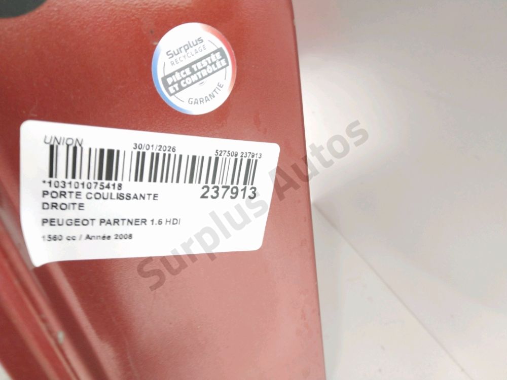 Porte coulissante droite