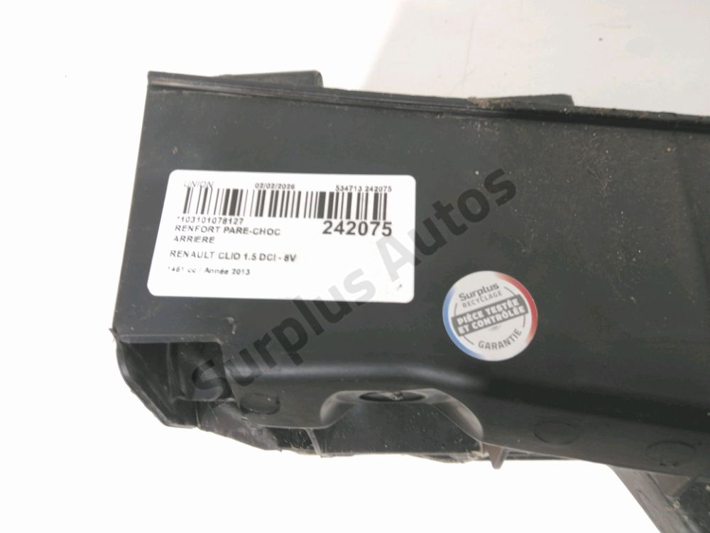 Renfort pare-choc arrière