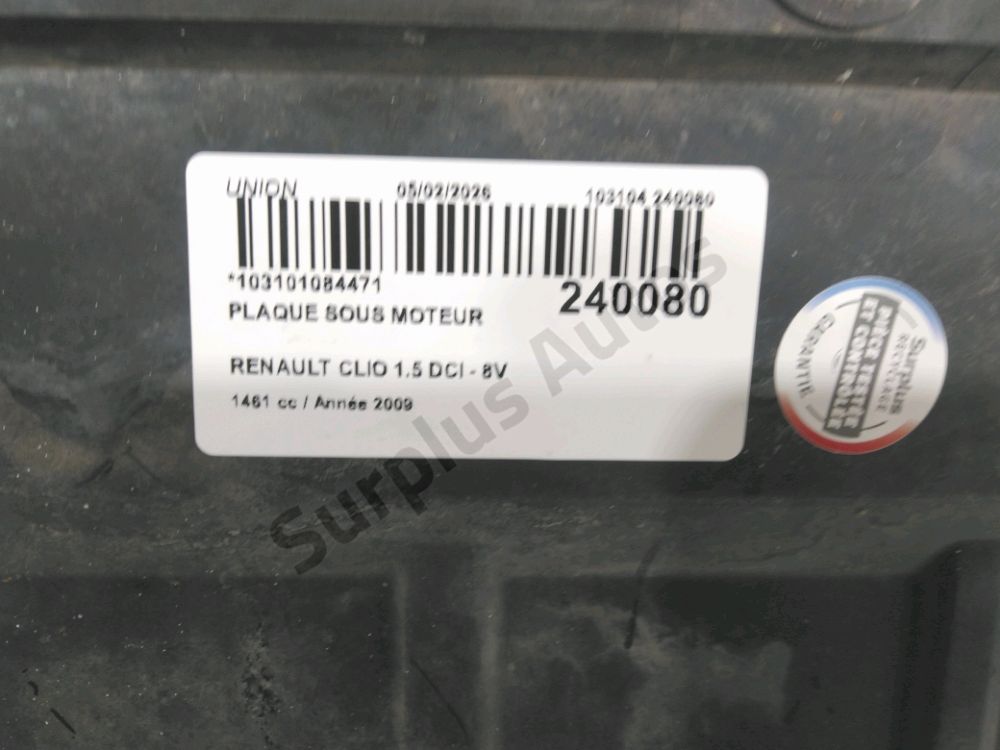 Plaque sous moteur