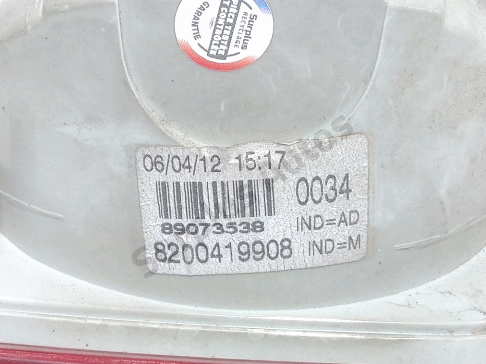 Feu de brouillard arrière droit