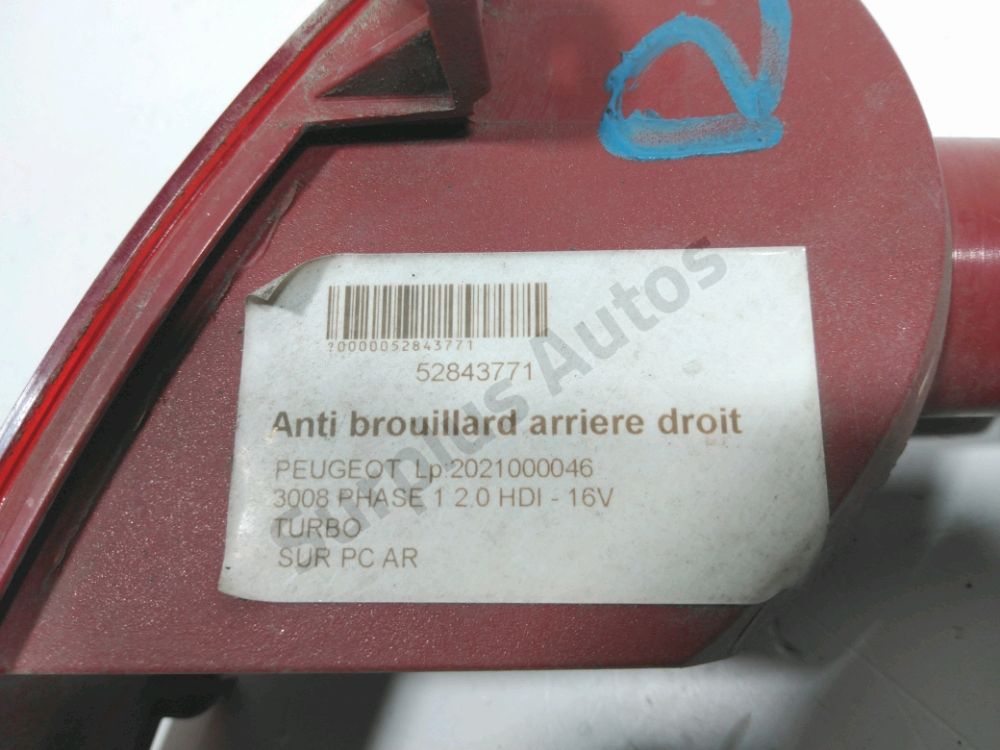 Feu de brouillard arrière droit