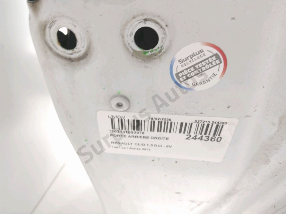 Porte arrière droite