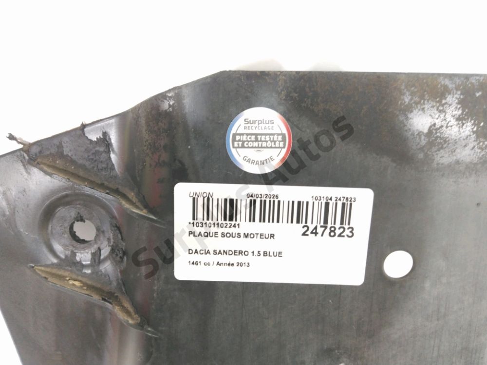 Plaque sous moteur