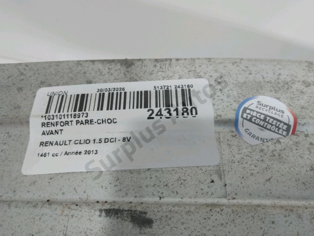 Renfort pare-choc avant