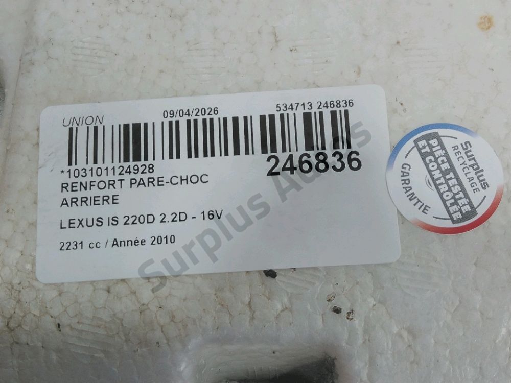 Renfort pare-choc arrière