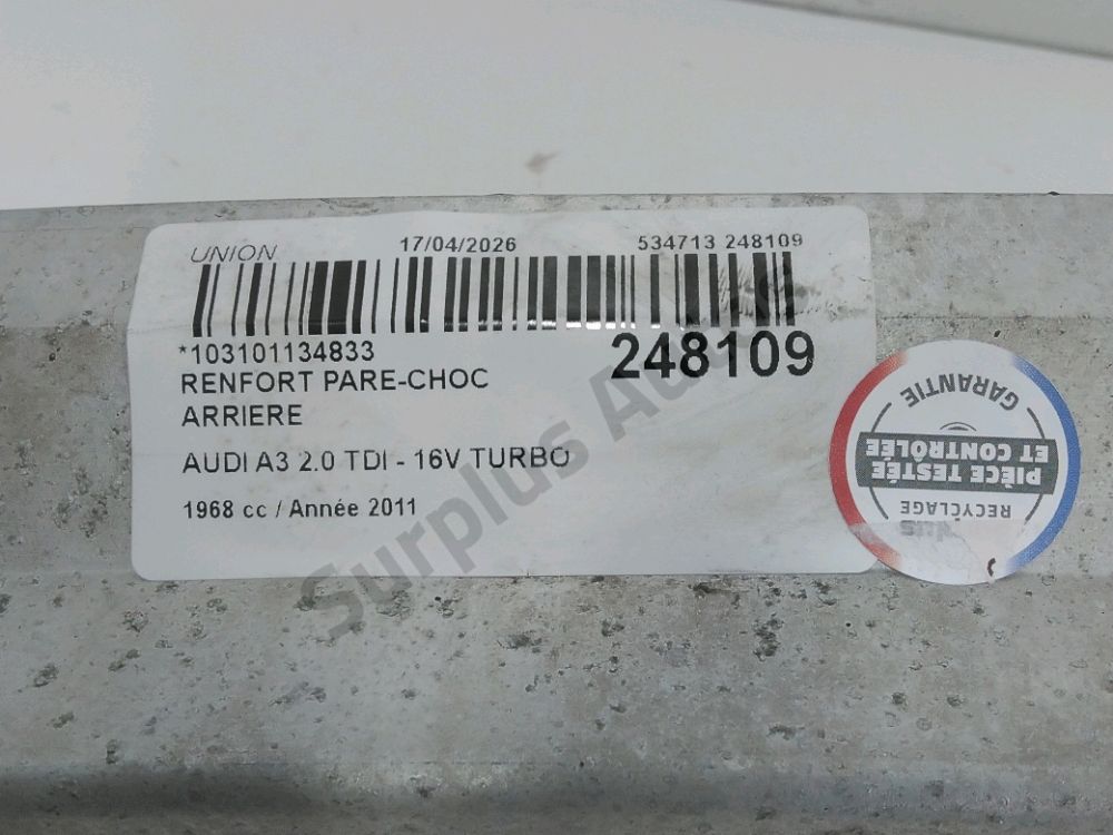 Renfort pare-choc arrière