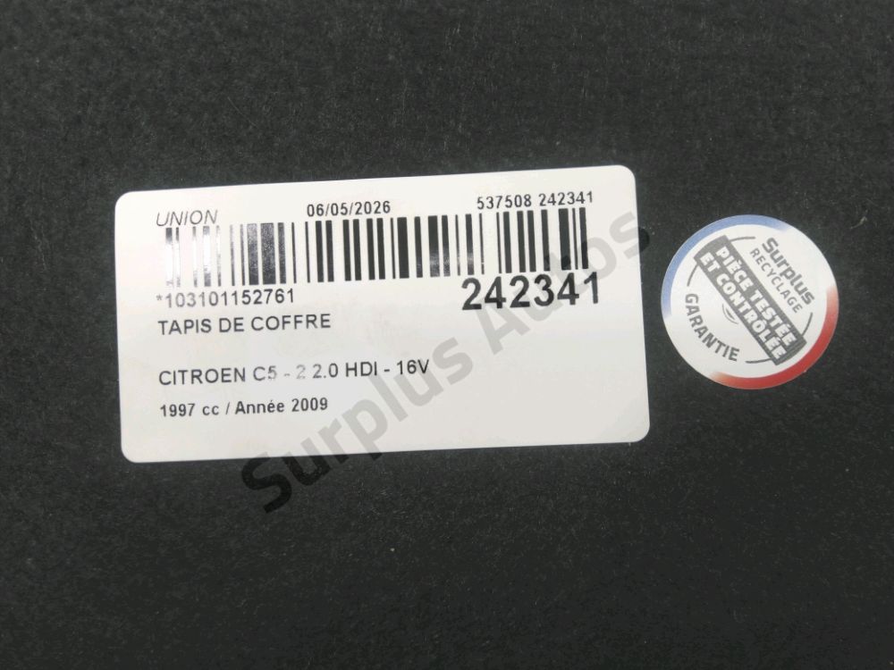 Tapis de coffre