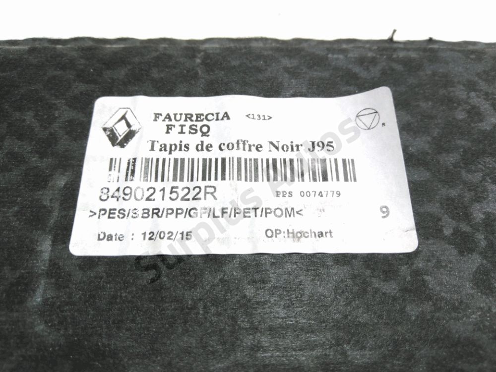 Tapis de coffre