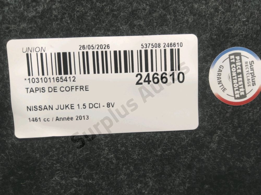 Tapis de coffre