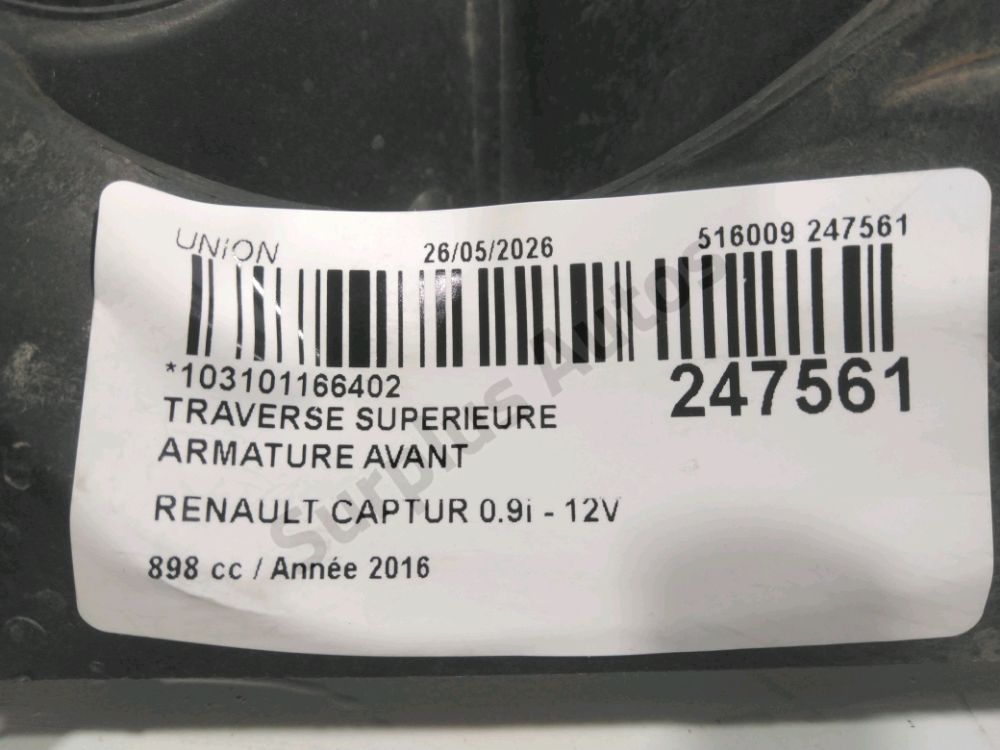 Traverse supérieure armature avant