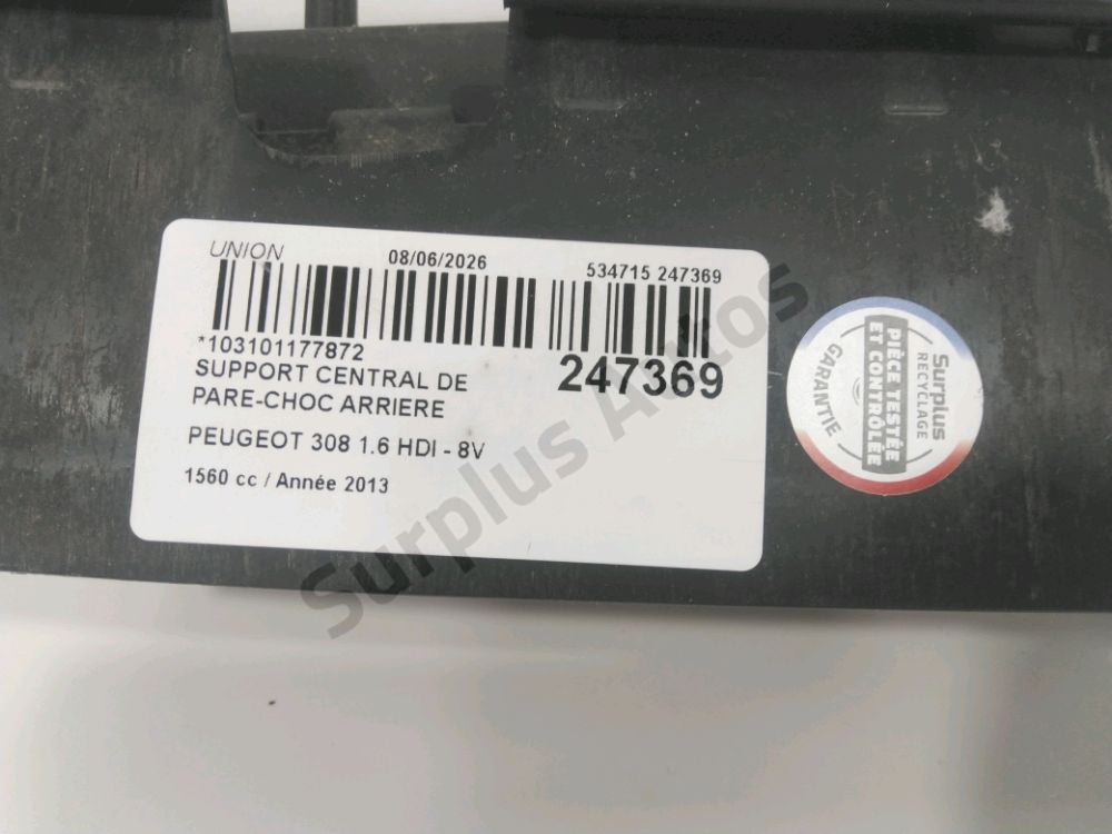 Support central de pare-choc arrière
