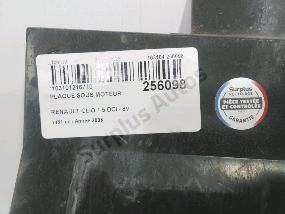 Plaque sous moteur