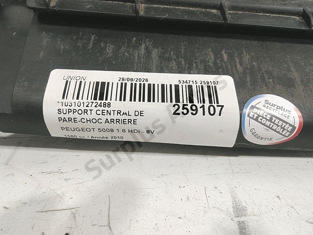 Support central de pare-choc arrière